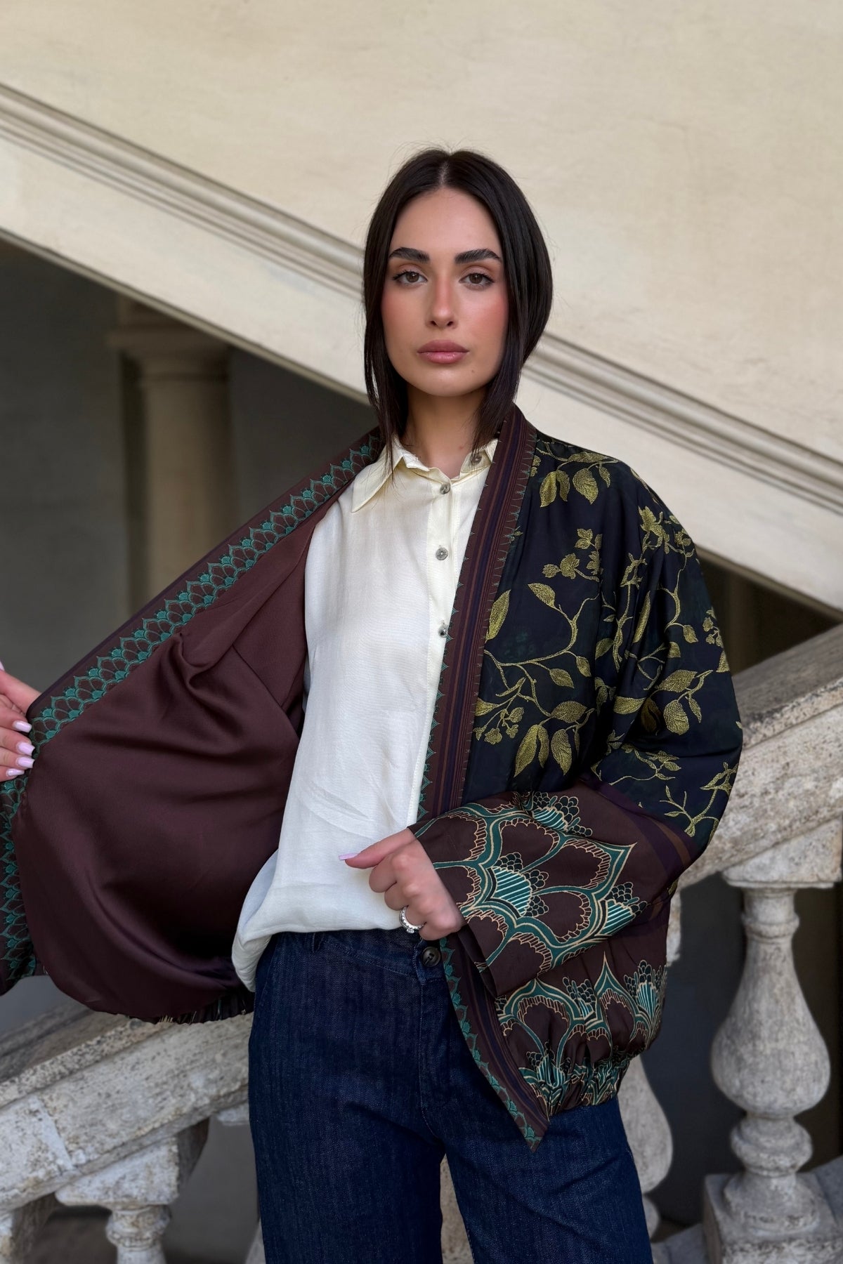 WU-SIDE - giacca bomber viscosa - MORO GIALLO