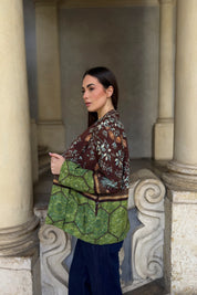 WU-SIDE - giacca kimono viscosa - MARRONE