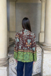 WU-SIDE - giacca kimono viscosa - MARRONE