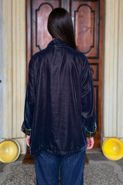 WU-SIDE - giacca kimono velluto - ANTRACITE