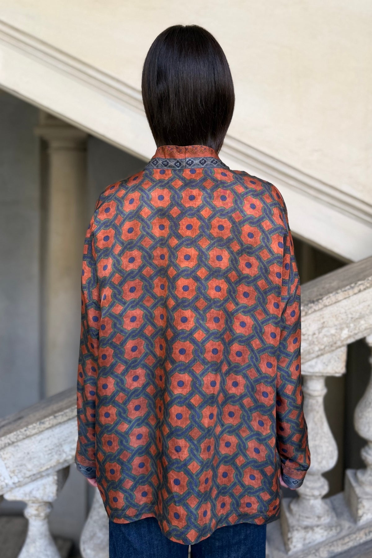 WU-SIDE - giacca kimono viscosa - RUGGINE