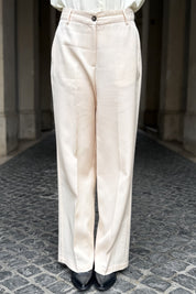 WU-SIDE - pantalone palazzo - AVORIO