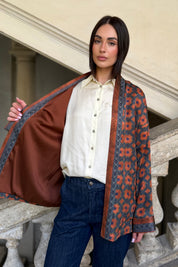 WU-SIDE - giacca kimono viscosa - RUGGINE