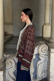 WU-SIDE - giacca kimono bomber viscosa - MARRONE