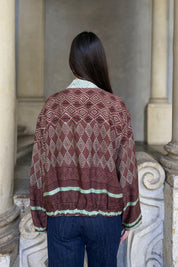 WU-SIDE - giacca kimono bomber viscosa - MARRONE