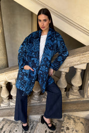 FLOW - kimono velluto paris - blue azzurro