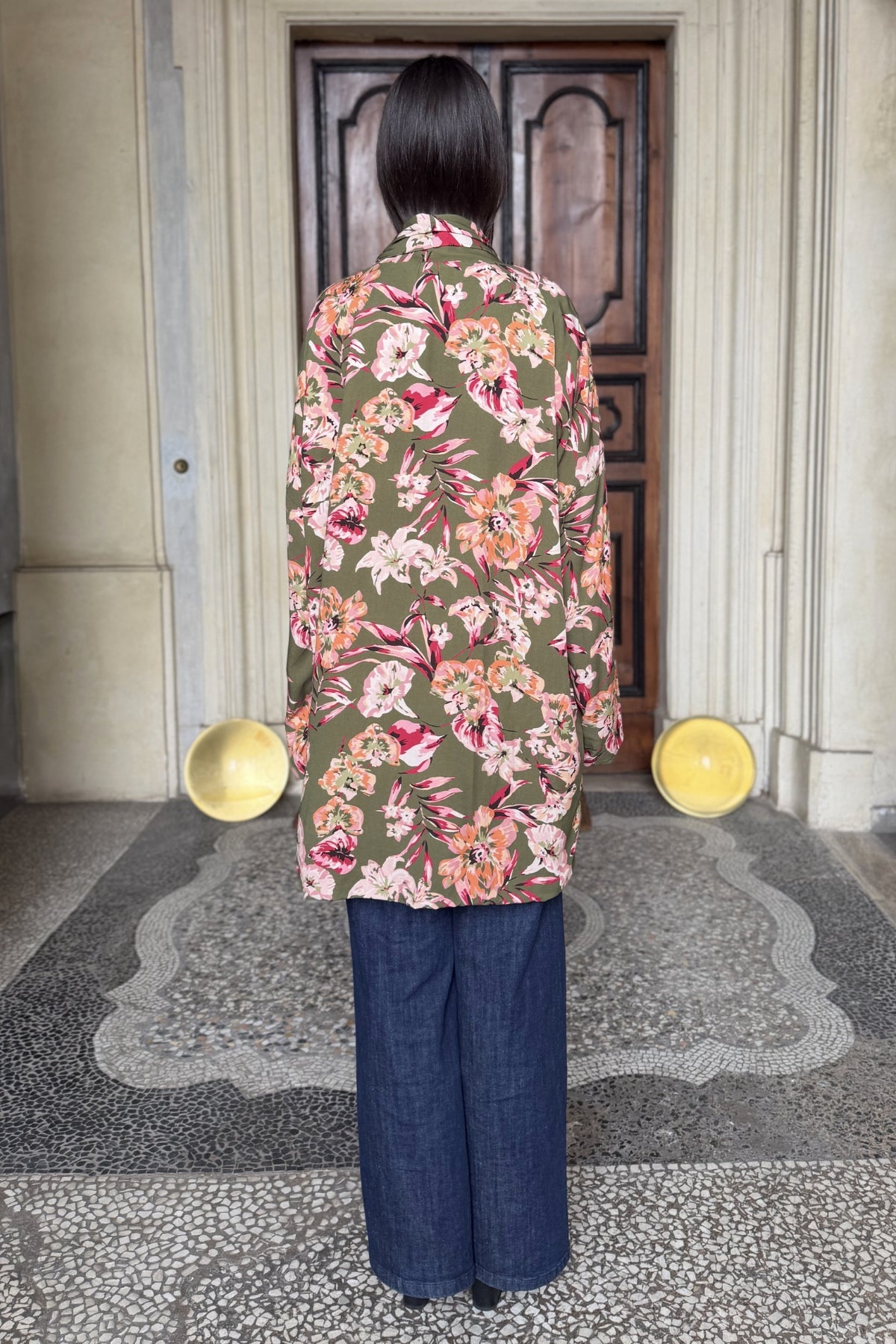 FLOW - kimono samira viscosa fantasia - GREEN FLOWER