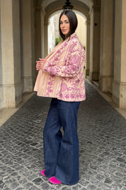 ARTEFILIA-MILANO - giacca uma cotone ricamato - DESERT PINK