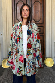 ARTEFILIA-MILANO - kimono velluto jia - GARDEN AQUA