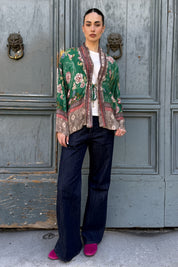 WU-SIDE - giacca kimono viscosa sfoderata - SMERALDO