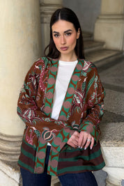 WU-SIDE - giacca kimono viscosa - CAFFE