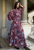 ARTEFILIA-MILANO - gonna ambra in mussola di cotone - BURGUNDY ROYAL