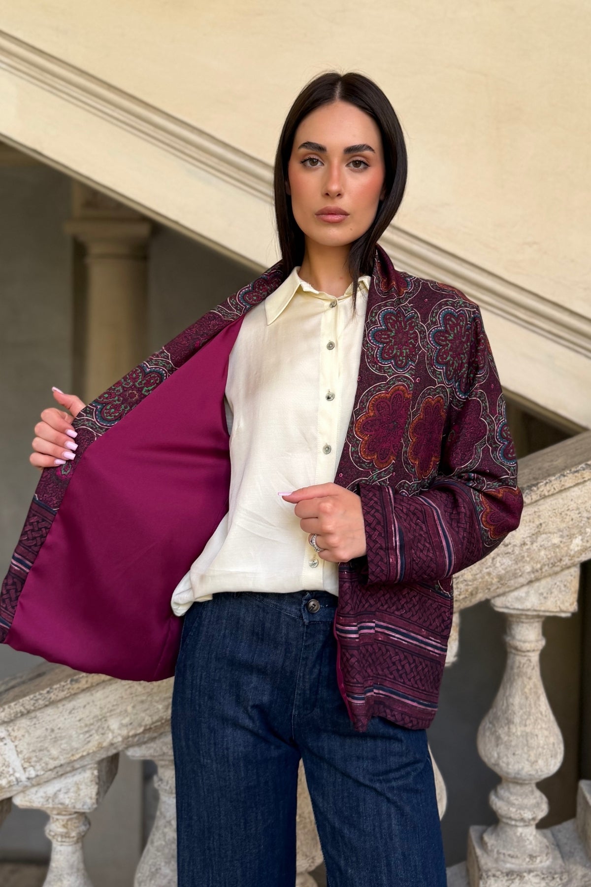 WU-SIDE - giacca kimono viscosa - AMARENA
