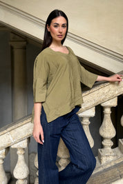 ARTEFILIA-MILANO - blusa marea scollo v - EGITTO