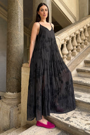 ARTEFILIA-MILANO - abito duna ricamo - NERO
