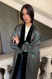 WU-SIDE - kimono seta viscosa - GRIGIO VERDE