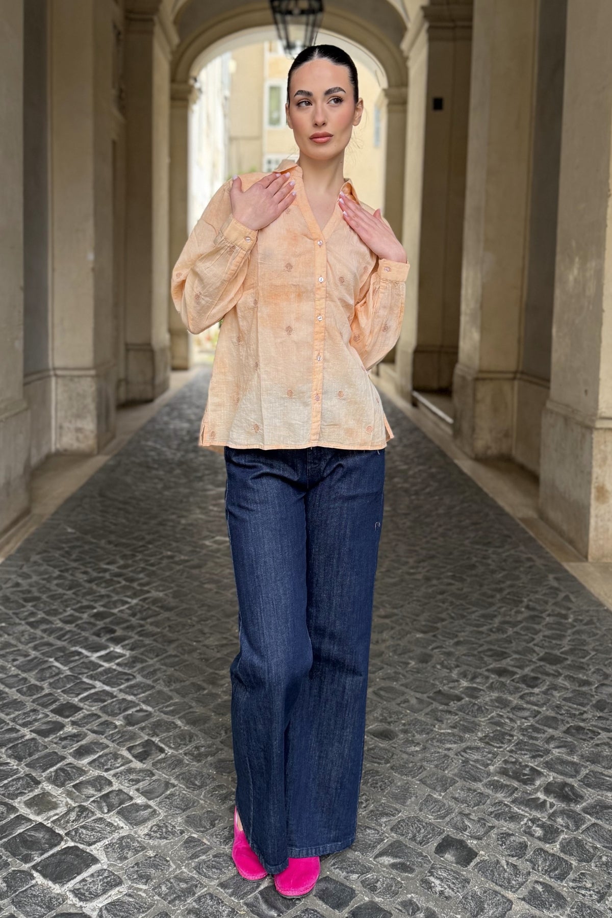 MAISON HOTEL - camicia rani - CORAL
