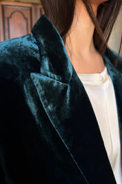 WU-SIDE - giacca blazer viscosa - PETROLIO