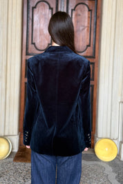 WU-SIDE - giacca doppio petto fustagno - BLUE