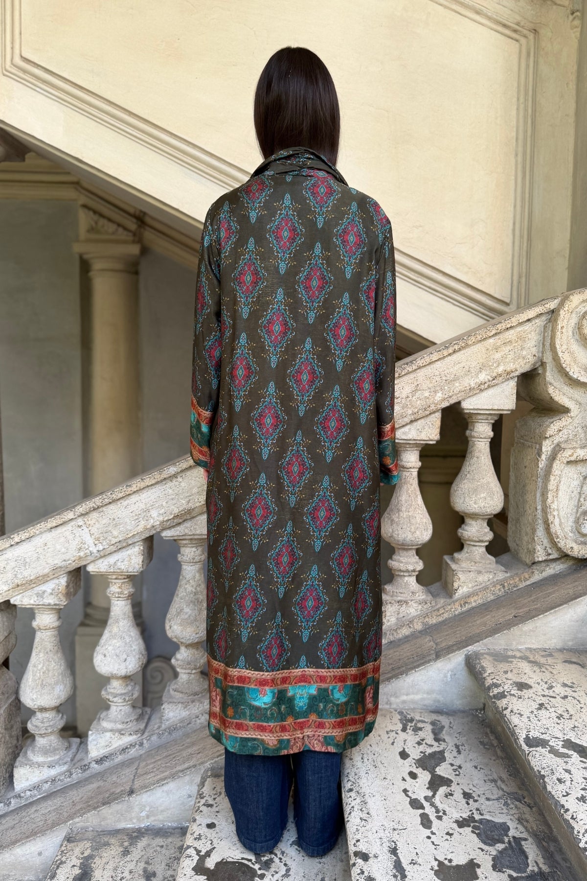 WU-SIDE - kimono viscosa - MILITARE