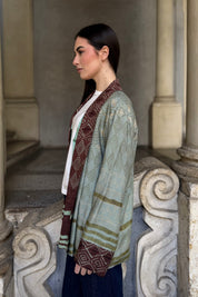 WU-SIDE - giacca kimono viscosa - VERDE