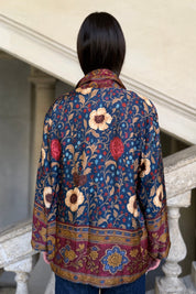 WU-SIDE - giacca kimono viscosa - BLUE BORDEAUX