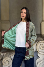 WU-SIDE - giacca kimono viscosa - VERDE