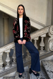 WU-SIDE - giacca kimono devore - BLACK RED