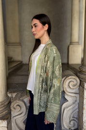 WU-SIDE - giacca kimono viscosa - VERDE