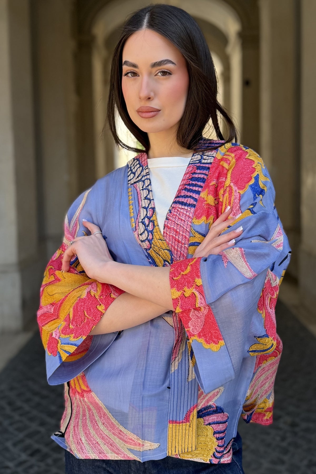 one-hundred-stars-1 - giacca kimono - CRANE PERIWINKLE