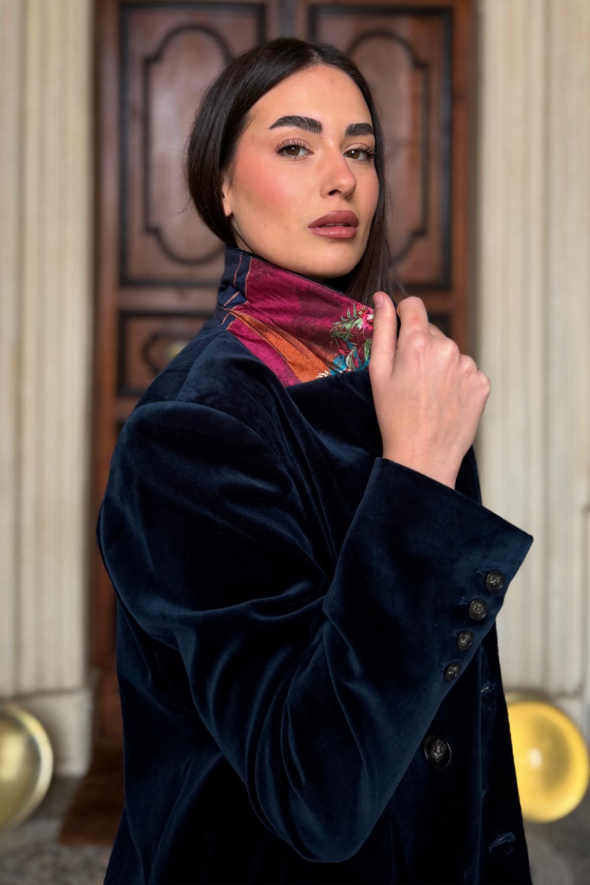 WU-SIDE - giacca doppio petto fustagno - BLUE