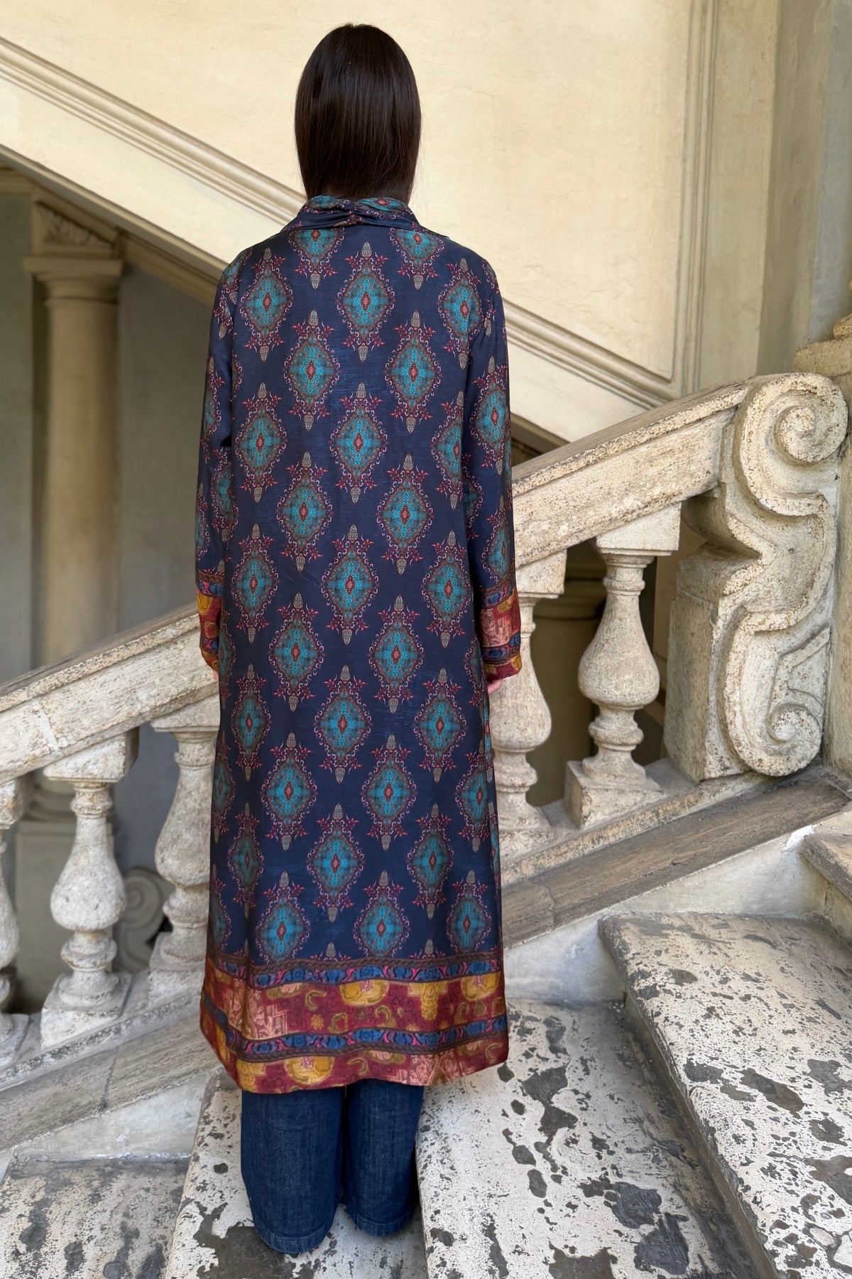 WU-SIDE - giacca kimono viscosa - BLUE