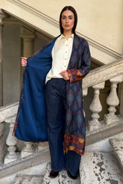WU-SIDE - giacca kimono viscosa - BLUE