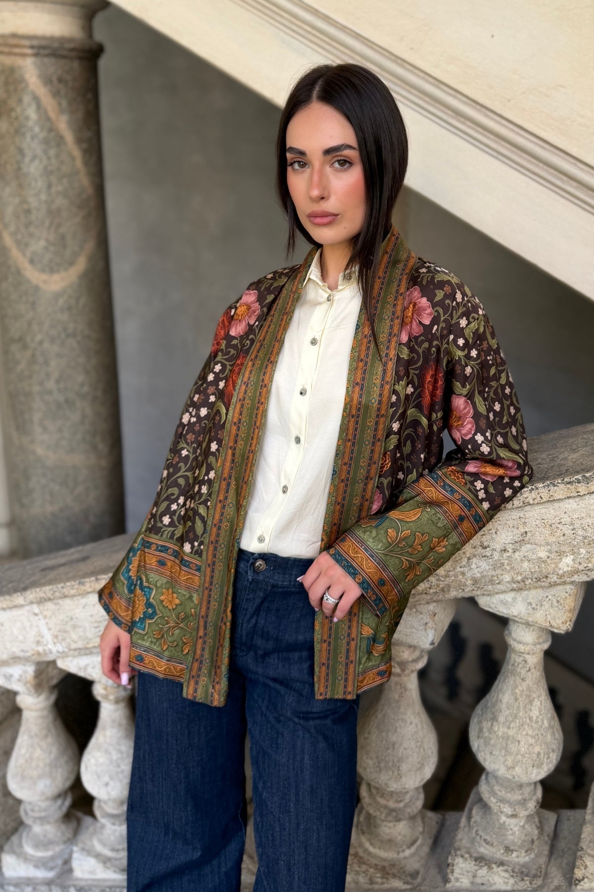 WU-SIDE - giacca kimono viscosa - MORO ROSA