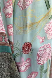 WU-SIDE - kimono lungo viscosa sfoderato - VERDE ACQUA