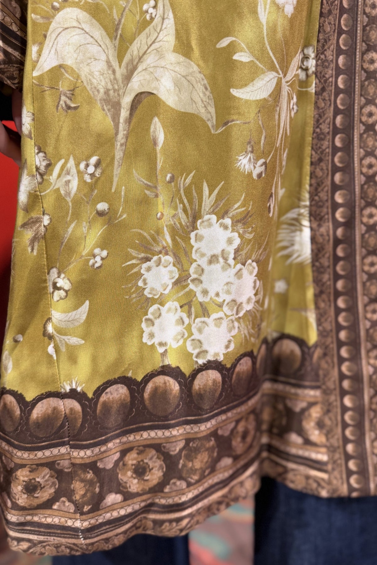 WU-SIDE - kimono viscosa - SENAPE