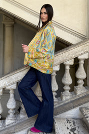 WU-SIDE - giacca kimono viscosa - GIALLO