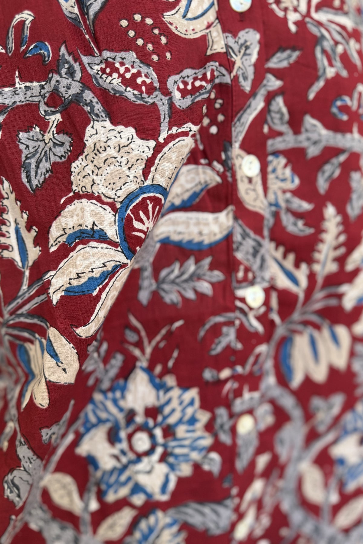 ARTEFILIA-MILANO - camicia lena in mussola di cotone - BURGUNDY ROYAL