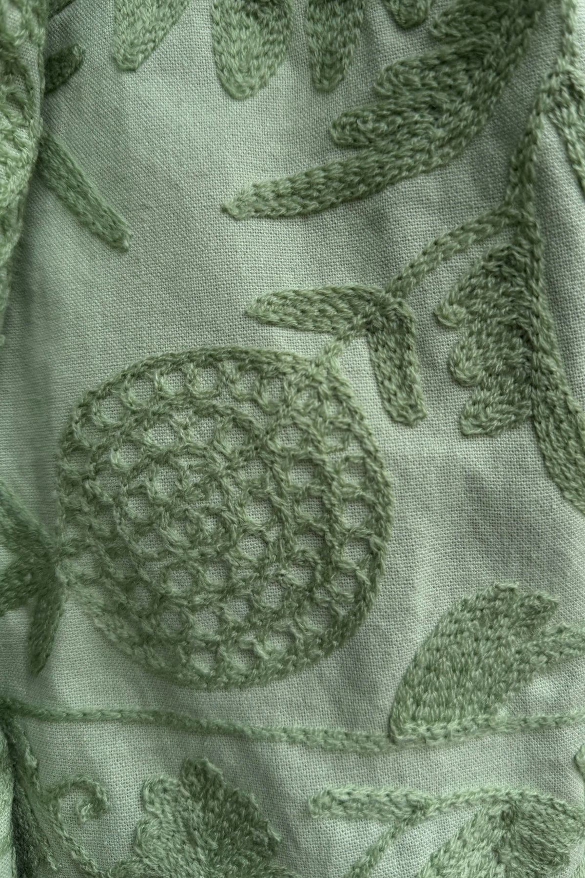 ARTEFILIA-MILANO - giacca uma cotone ricamato - ACQUA MATCHA