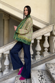 WU-SIDE - giacca kimono viscosa - VERDE