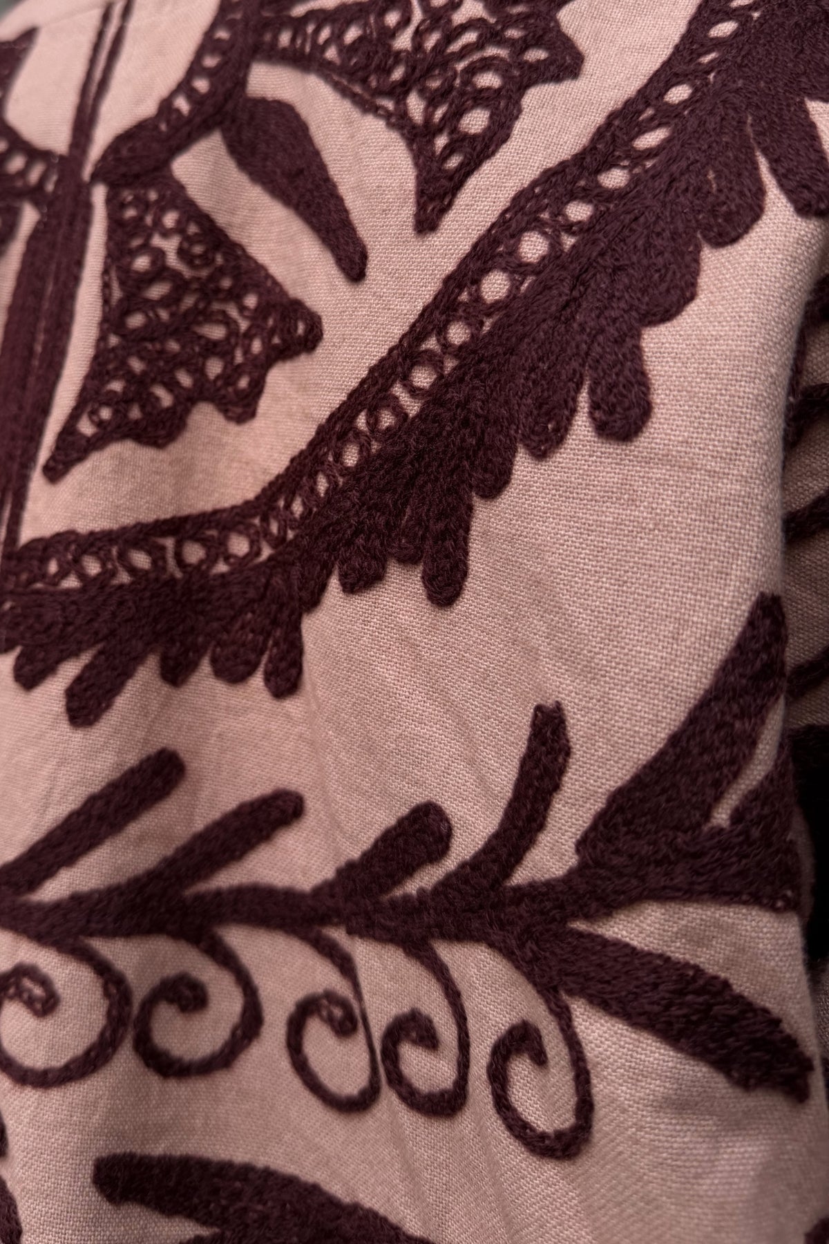 ARTEFILIA-MILANO - giacca uma cotone ricamato - NUDE CACAO