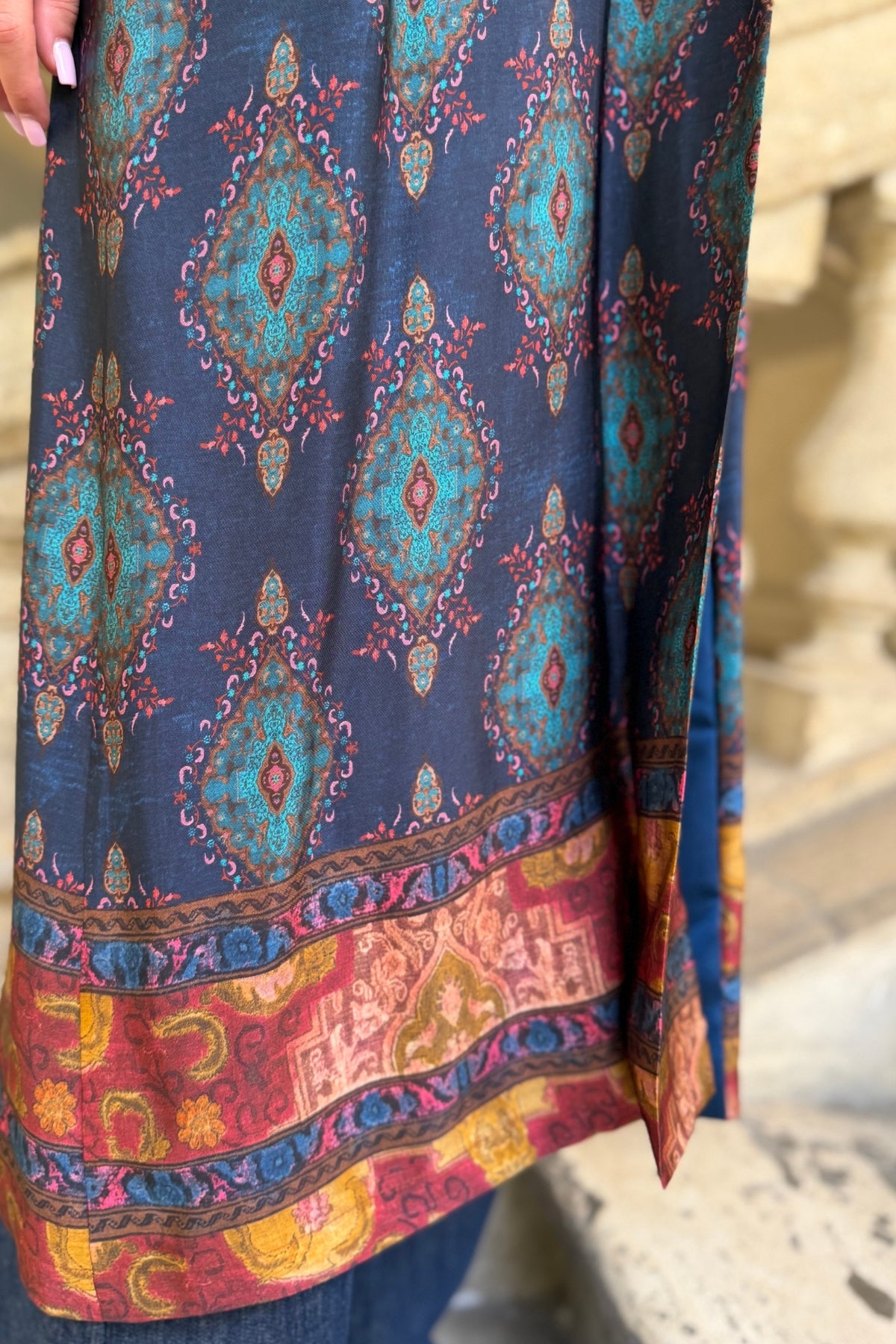 WU-SIDE - kimono viscosa - BLUE