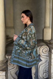 WU-SIDE - giacca kimono viscosa - VERDE