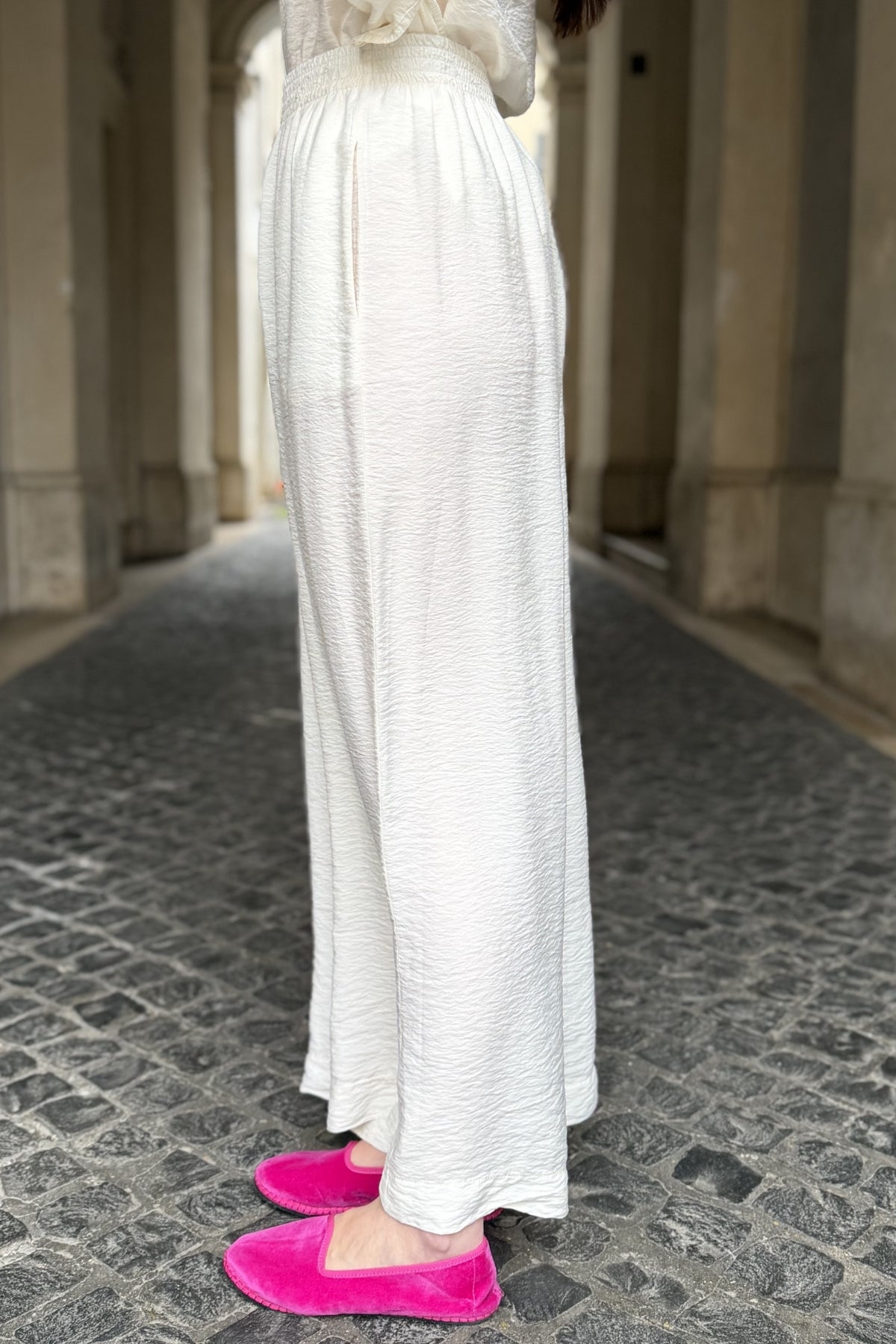 ARTEFILIA-MILANO - pantalone marea viscosa - BURRO