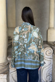 WU-SIDE - giacca kimono viscosa - VERDE
