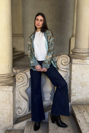 WU-SIDE - giacca kimono viscosa - VERDE