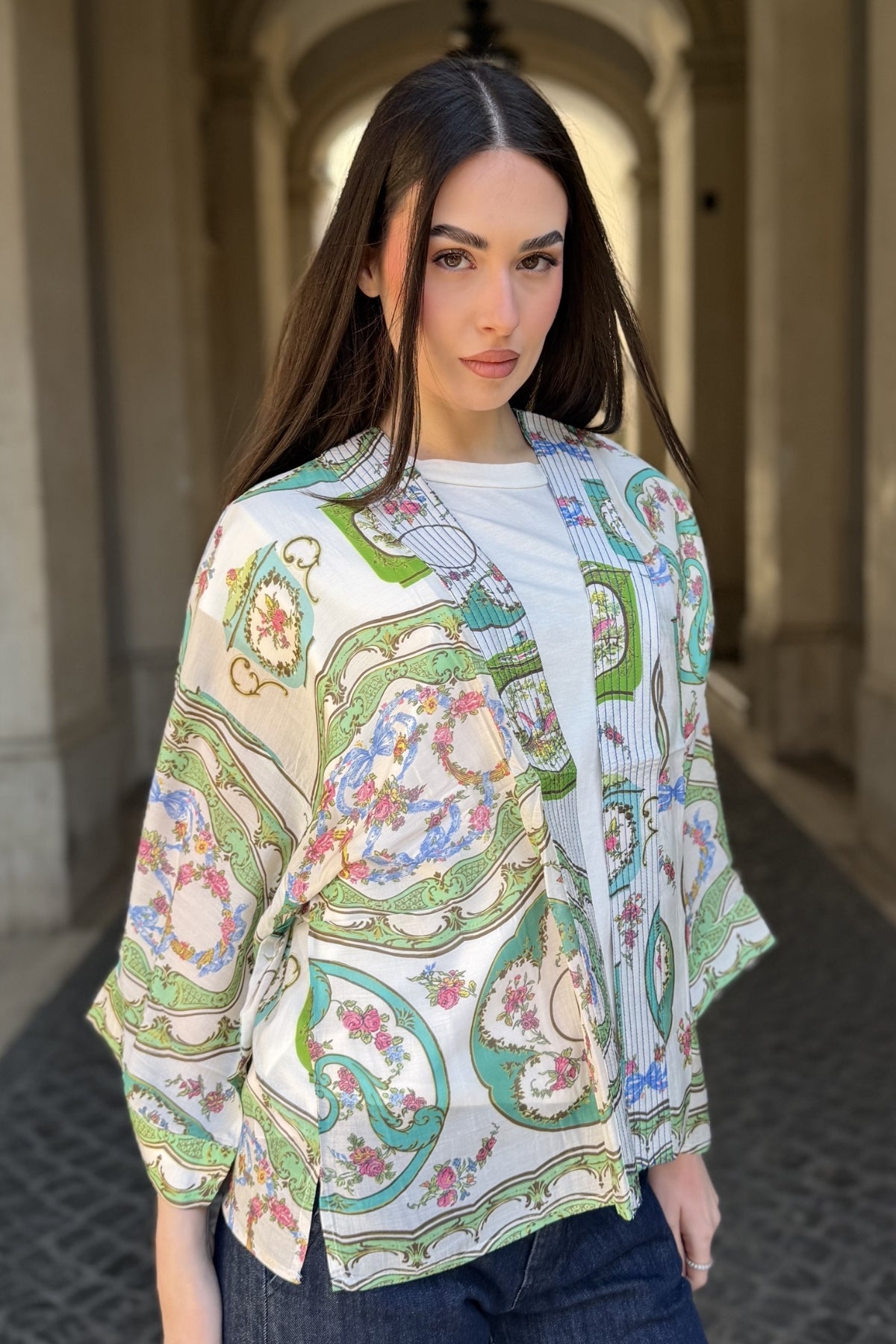 one-hundred-stars-1 - giacca kimono - AFTERNOON TEA GREEN