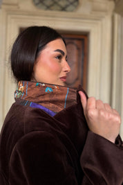 WU-SIDE - giacca doppio petto fustagno - CAFFE