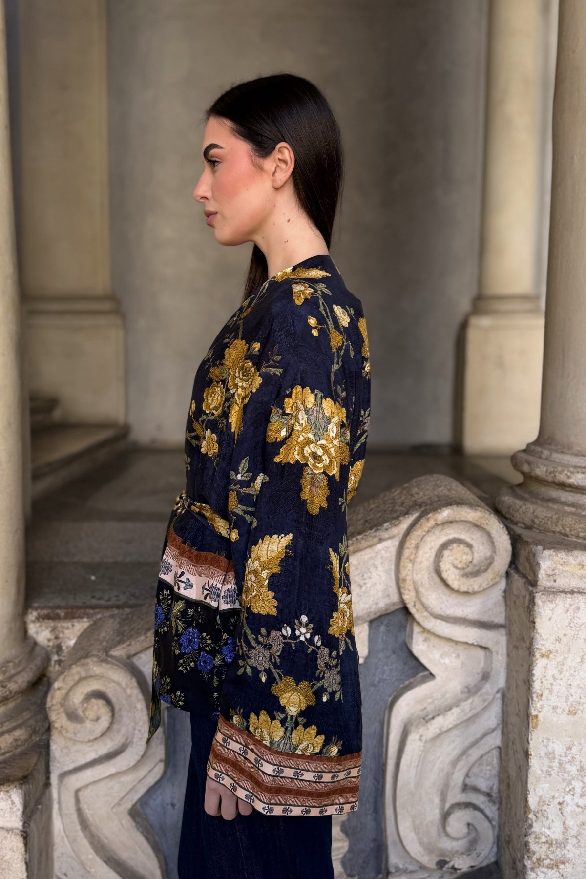 WU-SIDE - giacca kimono viscosa - BLU