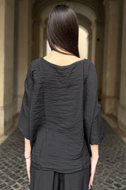 ARTEFILIA-MILANO - blusa marea - NERO